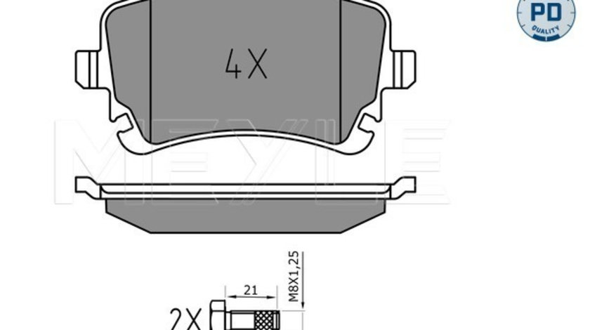 Set placute frana,frana disc puntea spate (0252332617PD MEYLE) AUDI,AUDI (FAW),VW