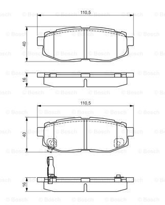 Set placute frana,frana disc puntea spate (0986495135 BOSCH) SUBARU