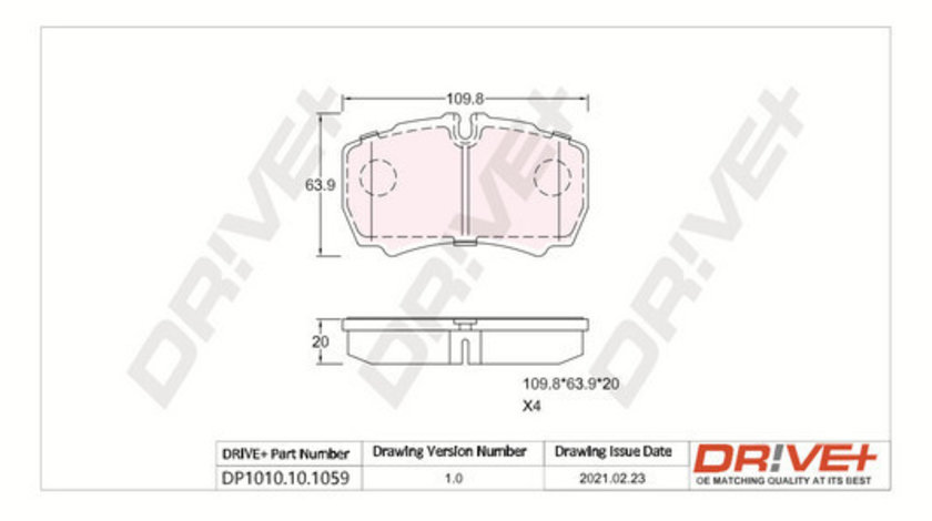 Set placute frana,frana disc puntea spate (DP1010101059 DRIVE) IVECO