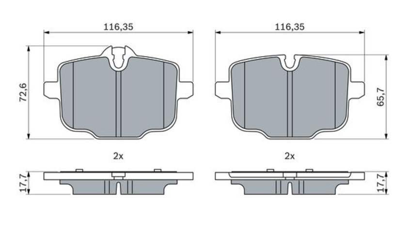 Set placute frana,frana disc puntea spate (0986424922 BOSCH) BMW