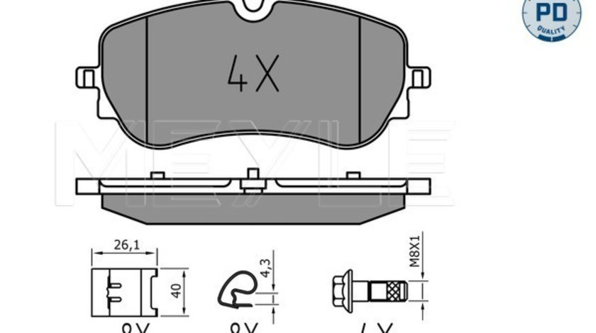 Set placute frana,frana disc puntea spate (0252280219PD MEYLE) MAN,VW