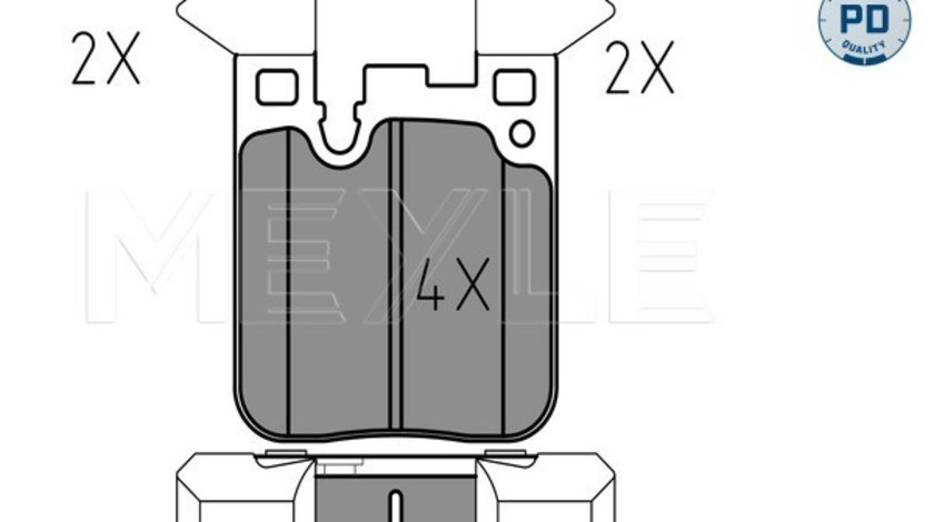 Set placute frana,frana disc puntea spate (0252502916PD MEYLE) BMW