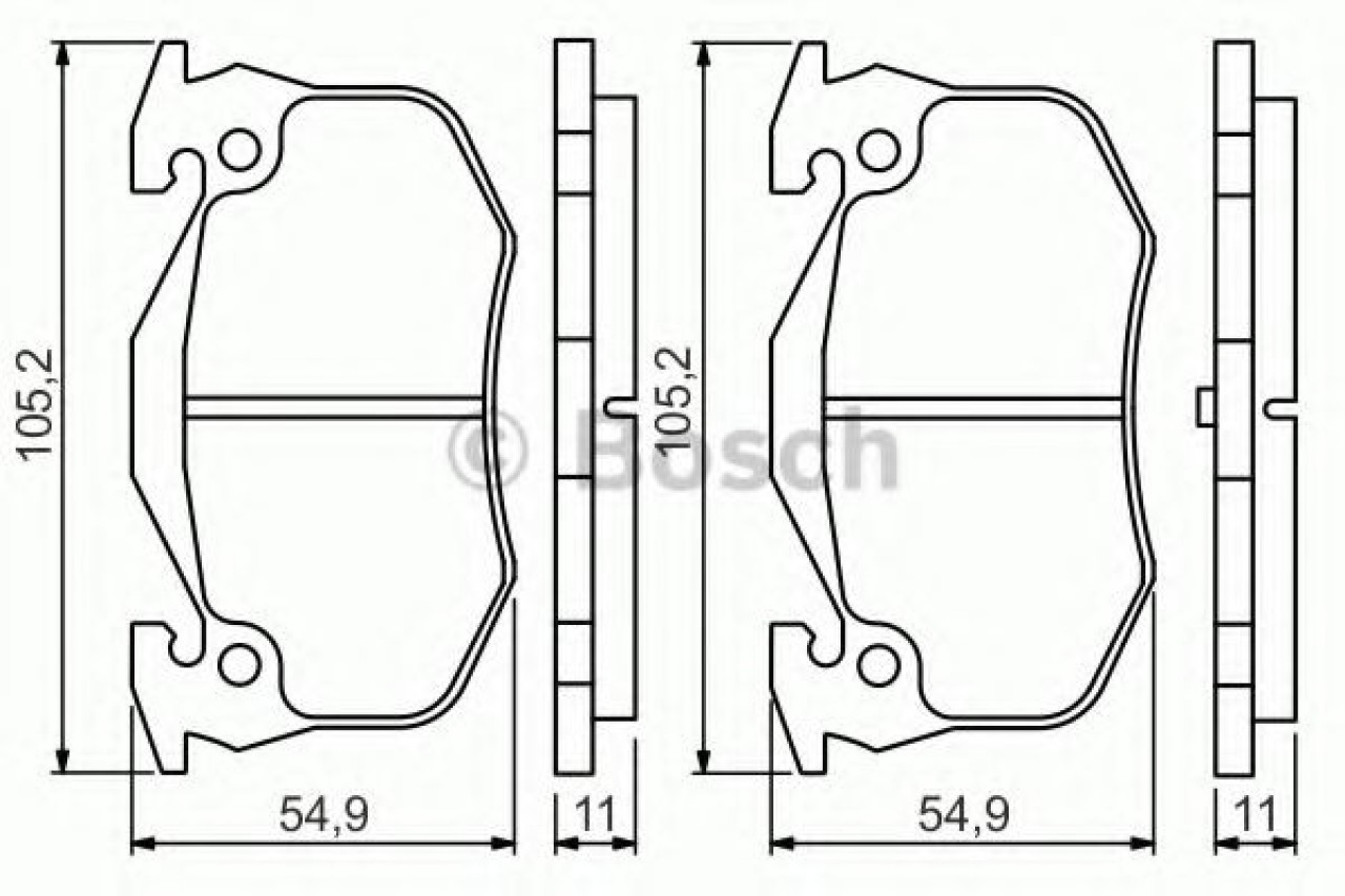 Set placute frana,frana disc RENAULT CLIO II (BB0/1/2, CB0/1/2) (1998 - 2005) BOSCH 0 986 495 236 piesa NOUA