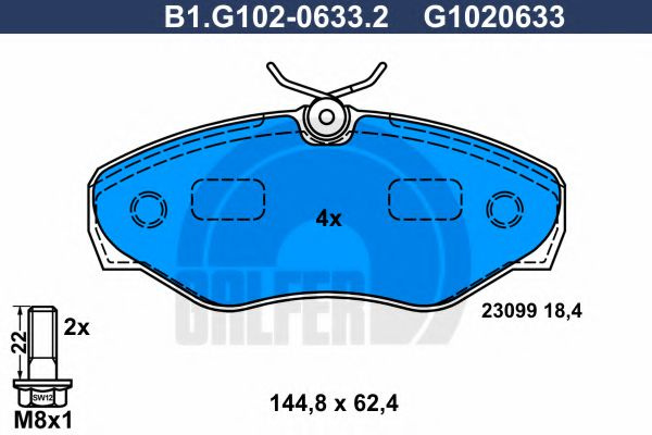 Set placute frana,frana disc RENAULT ESPACE III (JE0) (1996 - 2002) GALFER B1.G102-0633.2 piesa NOUA