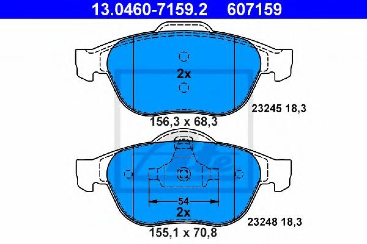 Set placute frana,frana disc RENAULT ESPACE IV (JK0/1) (2002 - 2015) ATE 13.0460-7159.2 piesa NOUA