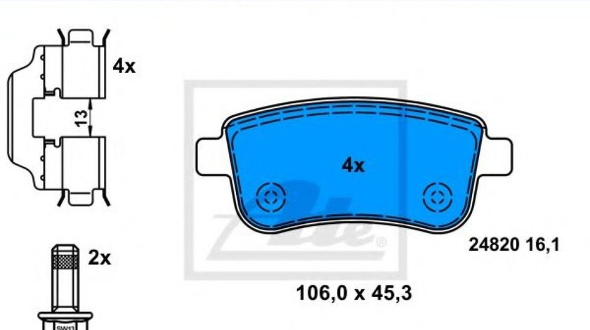 Set placute frana,frana disc RENAULT FLUENCE (L30) (2010 - 2016) ATE 13.0460-2756.2 piesa NOUA