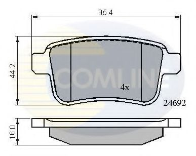 Set placute frana,frana disc RENAULT KANGOO BE BOP (KW0/1) (2009 - 2016) COMLINE CBP01715 piesa NOUA