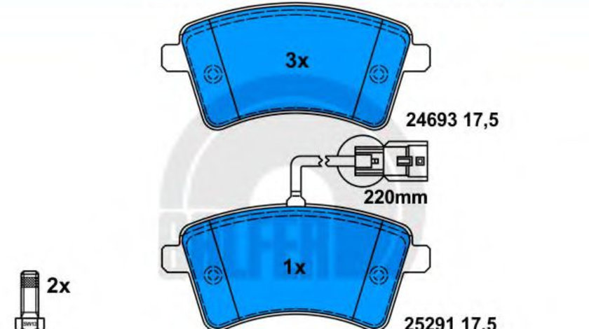 Set placute frana,frana disc RENAULT KANGOO BE BOP (KW0/1) (2009 - 2016) GALFER B1.G102-0970.2 piesa NOUA