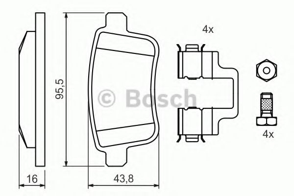 Set placute frana,frana disc RENAULT KANGOO / GRAND KANGOO (KW0/1) (2008 - 2016) BOSCH 0 986 494 331 piesa NOUA