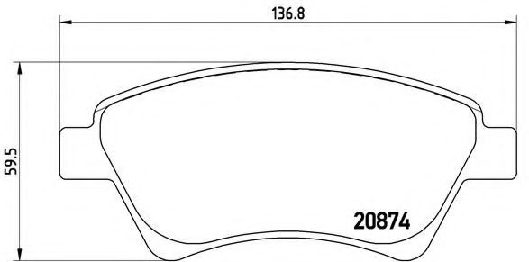 Set placute frana,frana disc RENAULT KANGOO (KC0/1) (1997 - 2007) BREMBO P 68 034 piesa NOUA