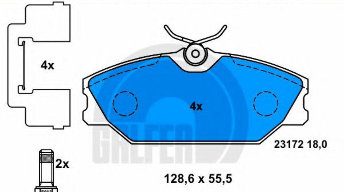 Set placute frana,frana disc RENAULT LAGUNA I (B56, 556) (1993 - 2001) GALFER B1.G102-0569.2 piesa NOUA