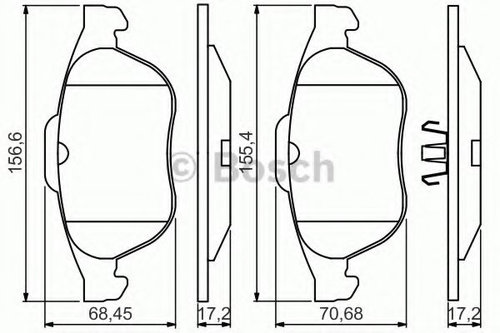 Set placute frana,frana disc RENAULT LAGUNA II (BG0/1) (2001 - 2016) BOSCH 0 986 495 264 piesa NOUA