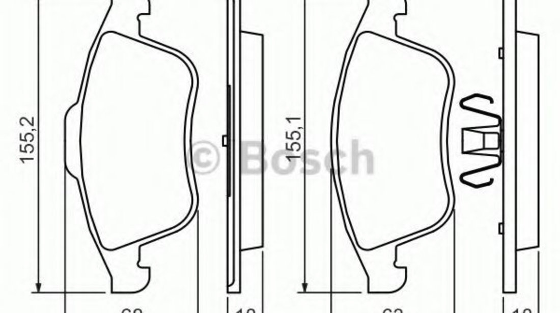 Set placute frana,frana disc RENAULT LAGUNA III (BT0/1) (2007 - 2016) BOSCH 0 986 494 401 piesa NOUA