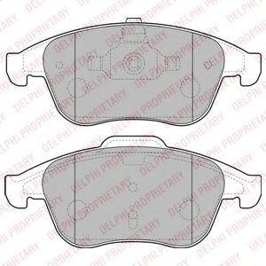 Set placute frana,frana disc RENAULT LAGUNA III (BT0/1) (2007 - 2016) DELPHI LP2181 piesa NOUA