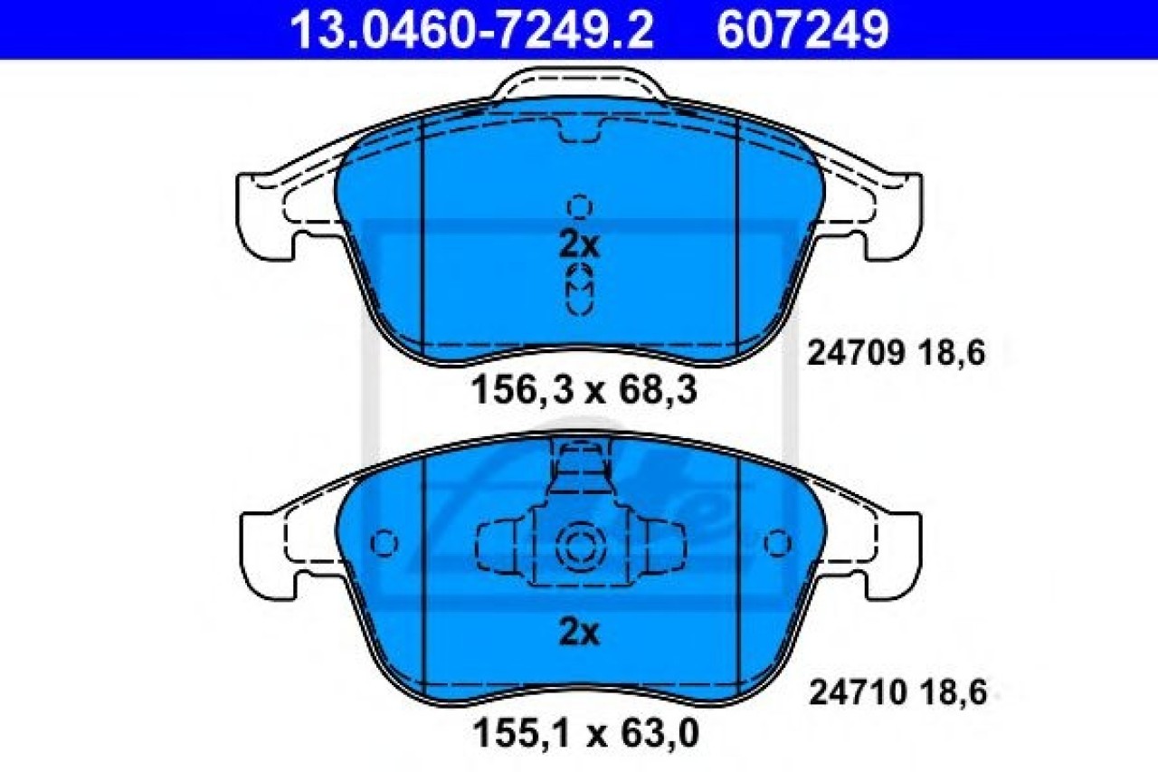 Set placute frana,frana disc RENAULT LATITUDE (L70) (2010 - 2016) ATE 13.0460-7249.2 piesa NOUA