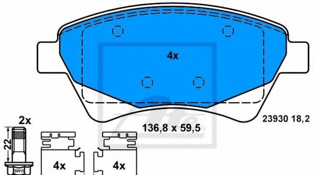 Set placute frana,frana disc RENAULT MEGANE II Grandtour (KM0/1) (2003 - 2012) ATE 13.0460-3815.2 piesa NOUA