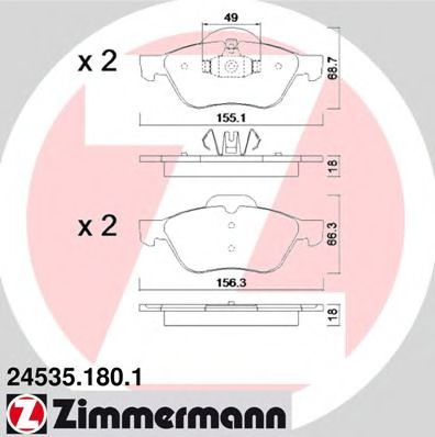 Set placute frana,frana disc RENAULT SCENIC II (JM0/1) (2003 - 2009) ZIMMERMANN 24535.180.1 piesa NOUA