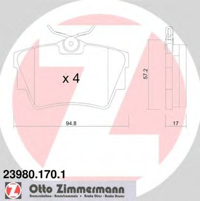 Set placute frana,frana disc RENAULT TRAFIC II bus (JL) (2001 - 2014) ZIMMERMANN 23980.170.1 piesa NOUA