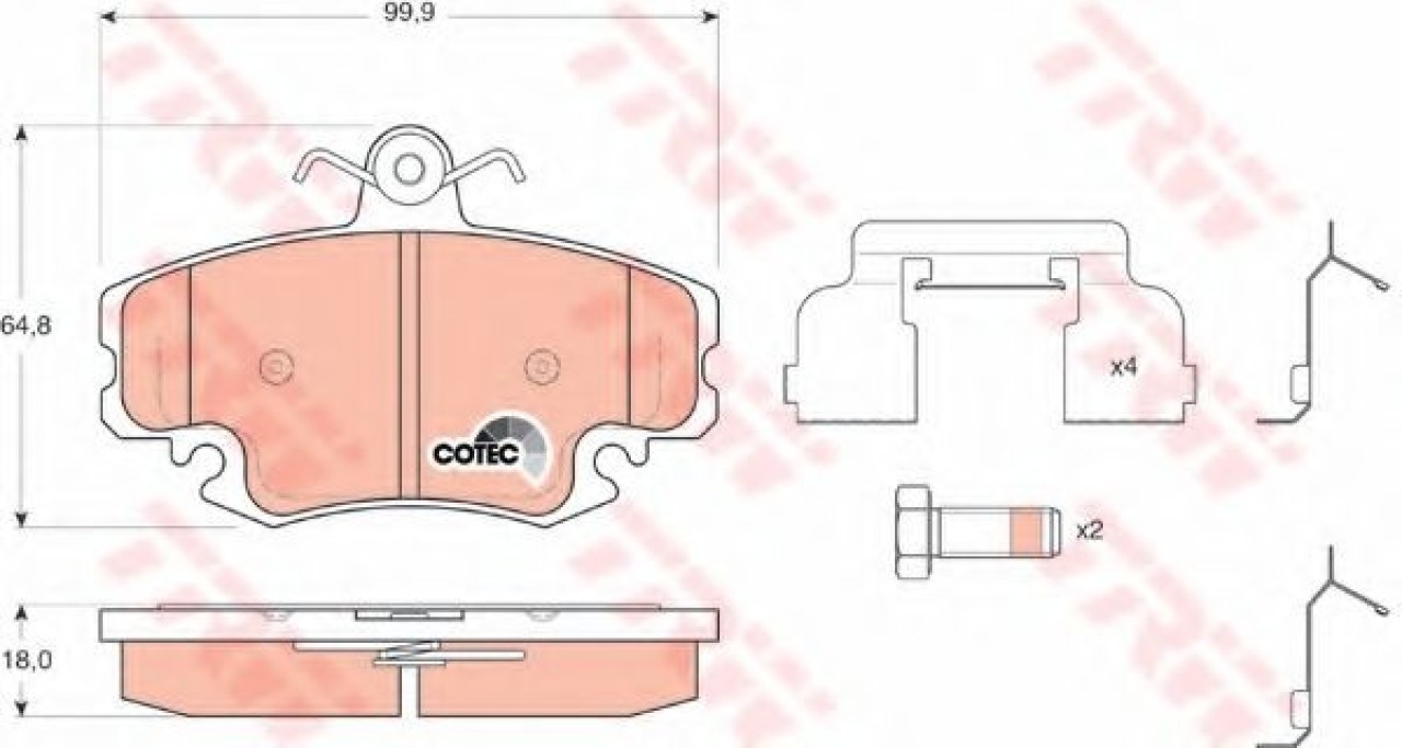 Set placute frana,frana disc RENAULT TWINGO I (C06) (1993 - 2012) TRW GDB1634 piesa NOUA