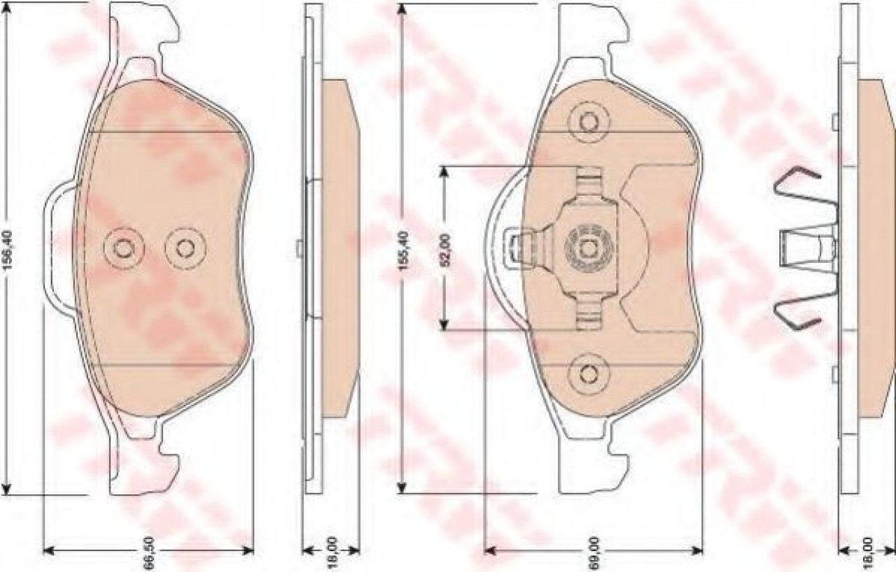 Set placute frana,frana disc RENAULT TWINGO II (CN0) (2007 - 2014) TRW GDB1787 piesa NOUA