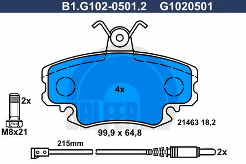 Set placute frana,frana disc RENAULT TWINGO II (CN0) (2007 - 2014) GALFER B1.G102-0501.2 piesa NOUA