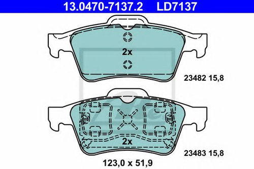 Set placute frana,frana disc RENAULT VEL SATIS (BJ0) (2002 - 2016) ATE 13.0470-7137.2 piesa NOUA