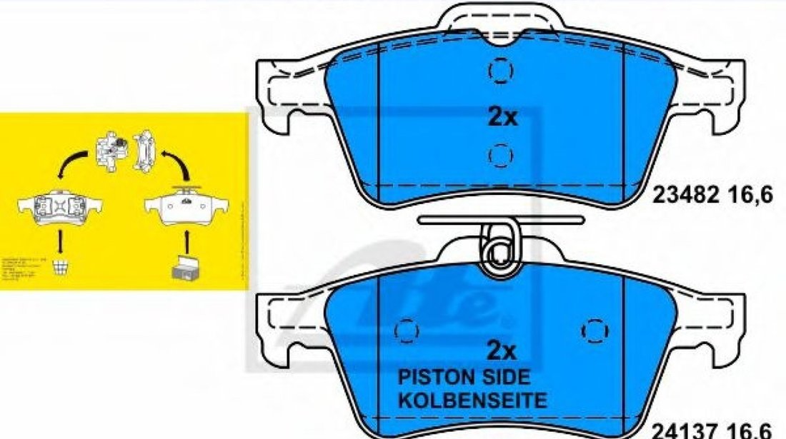 Set placute frana,frana disc SAAB 9-3 Cabriolet (YS3D) (1998 - 2003) ATE 13.0460-7194.2 piesa NOUA