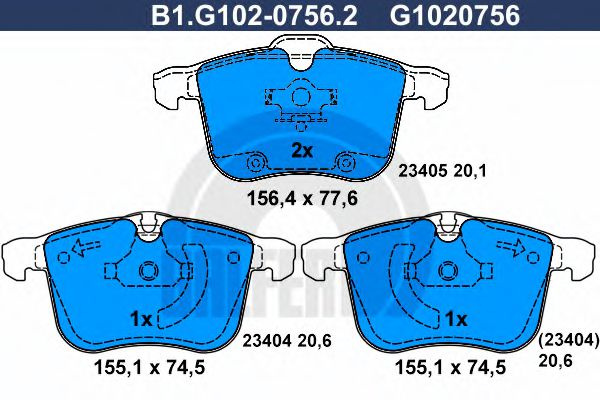 Set placute frana,frana disc SAAB 9-3 Cabriolet (YS3F) (2003 - 2016) GALFER B1.G102-0756.2 piesa NOUA