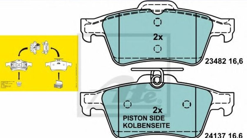 Set placute frana,frana disc SAAB 9-3 Cabriolet (YS3D) (1998 - 2003) ATE 13.0470-7194.2 piesa NOUA