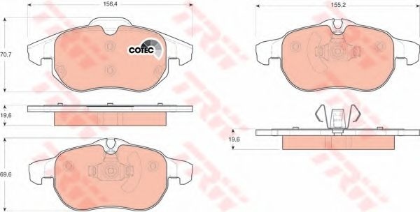 Set placute frana,frana disc SAAB 9-3 Combi (YS3F) (2005 - 2016) TRW GDB1613 piesa NOUA