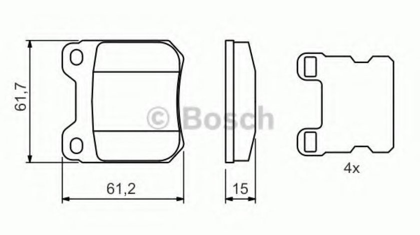 Set placute frana,frana disc SAAB 9-3 (YS3D) (1998 - 2003) BOSCH 0 986 490 500 piesa NOUA