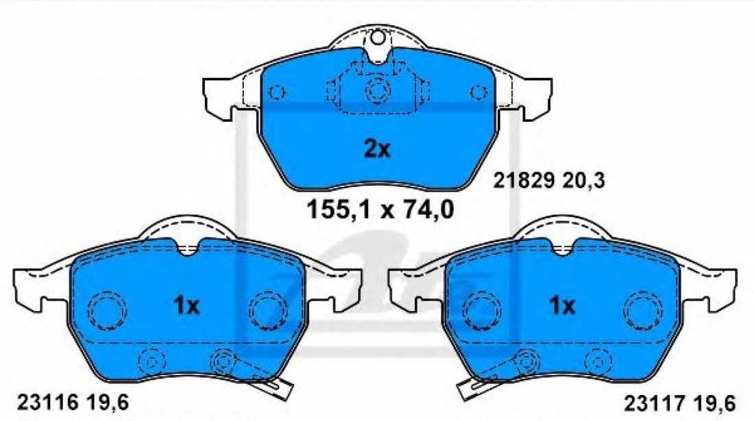 Set placute frana,frana disc SAAB 9-3 (YS3D) (1998 - 2003) ATE 13.0460-7173.2 piesa NOUA