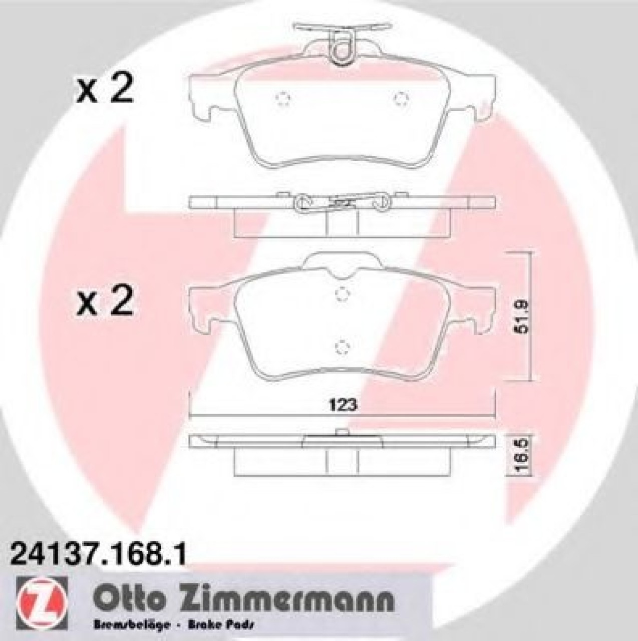 Set placute frana,frana disc SAAB 9-3 (YS3F) (2002 - 2016) ZIMMERMANN 24137.168.1 piesa NOUA