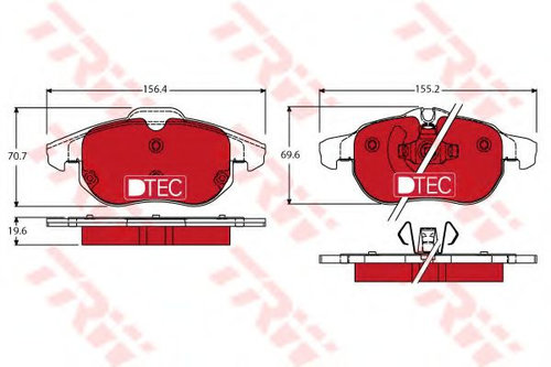 Set placute frana,frana disc SAAB 9-3 (YS3F) (2002 - 2016) TRW GDB1613DTE piesa NOUA