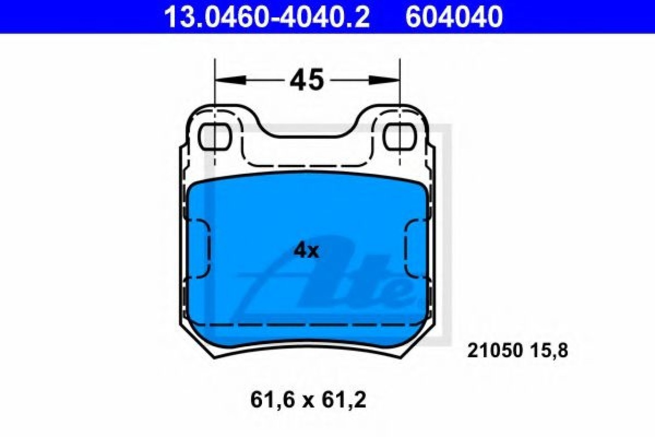 Set placute frana,frana disc SAAB 9-5 (YS3E) (1997 - 2009) ATE 13.0460-4040.2 piesa NOUA