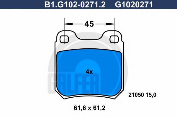 Set placute frana,frana disc SAAB 9-5 (YS3E) (1997 - 2009) GALFER B1.G102-0271.2 piesa NOUA