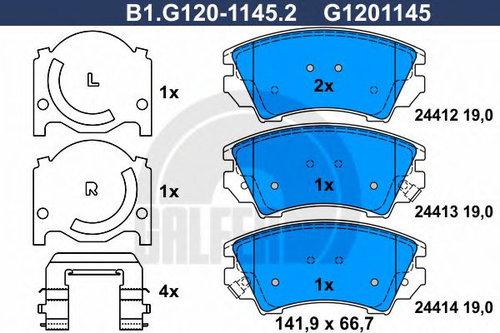 Set placute frana,frana disc SAAB 9-5 (YS3G) (2010 - 2012) GALFER B1.G120-1145.2 piesa NOUA