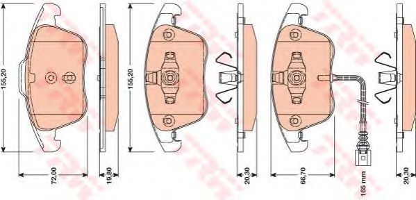 Set placute frana,frana disc SEAT ALHAMBRA (710, 711) (2010 - 2016) TRW GDB1762 piesa NOUA