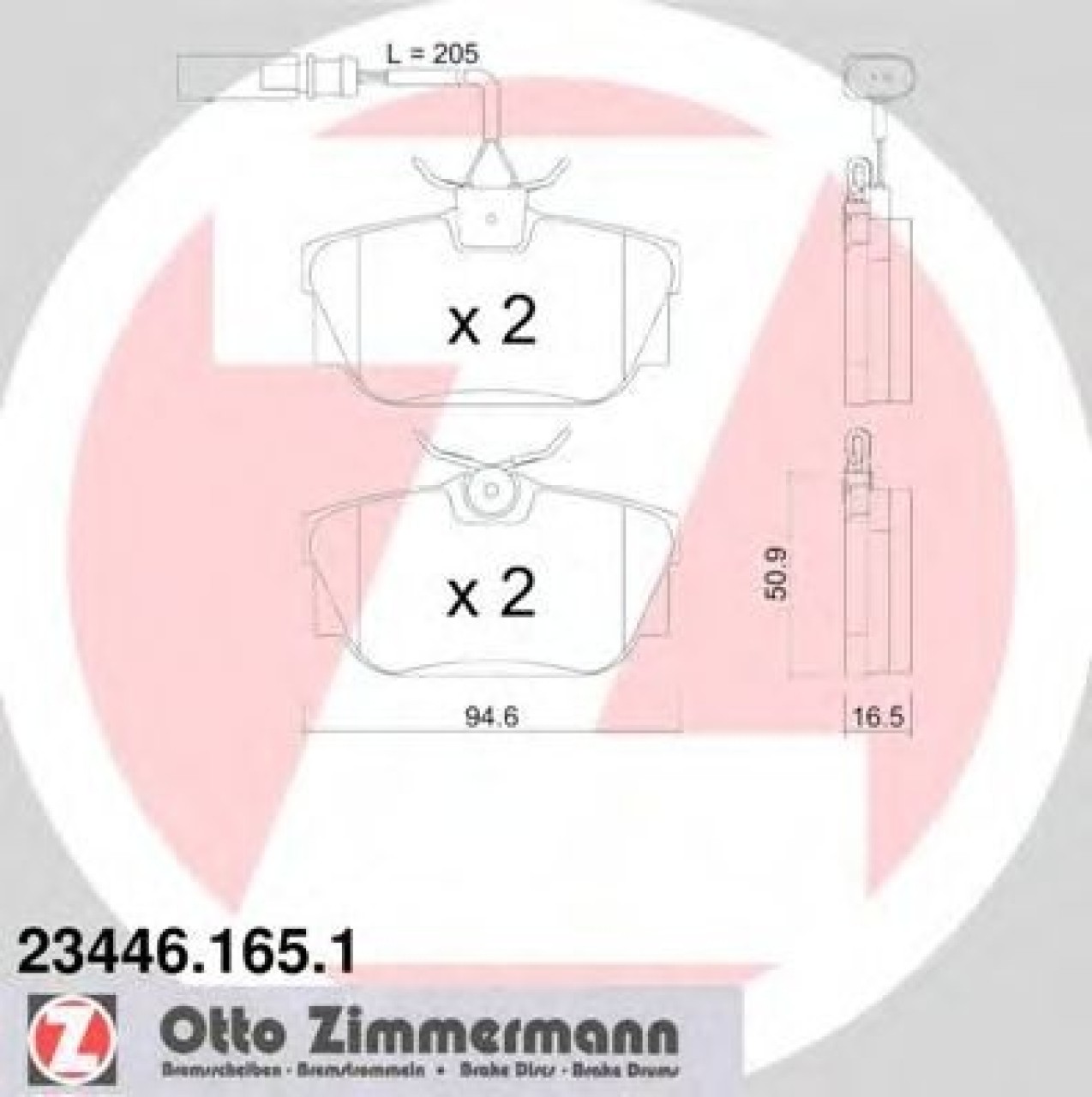 Set placute frana,frana disc SEAT ALHAMBRA (7V8, 7V9) (1996 - 2010) ZIMMERMANN 23446.165.1 piesa NOUA