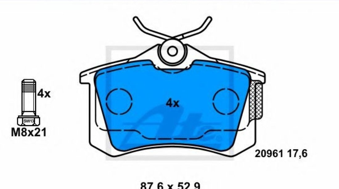 Set placute frana,frana disc SEAT ALHAMBRA (7V8, 7V9) (1996 - 2010) ATE 13.0460-2819.2 piesa NOUA