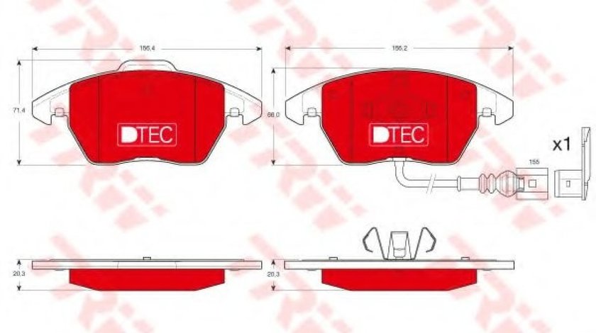 Set placute frana,frana disc SEAT ALTEA (5P1) (2004 - 2016) TRW GDB1550DTE piesa NOUA