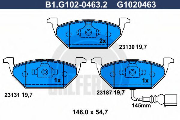 Set placute frana,frana disc SEAT ALTEA XL (5P5, 5P8) (2006 - 2016) GALFER B1.G102-0463.2 piesa NOUA