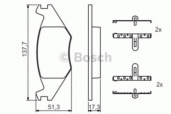 Set placute frana,frana disc SEAT CORDOBA (6K1, 6K2) (1993 - 1999) BOSCH 0 986 468 890 piesa NOUA