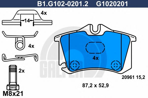 Set placute frana,frana disc SEAT CORDOBA (6K1, 6K2) (1993 - 1999) GALFER B1.G102-0201.2 piesa NOUA