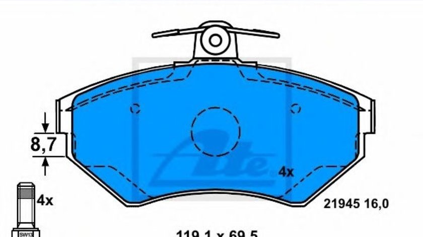 Set placute frana,frana disc SEAT CORDOBA (6K2) (1999 - 2002) ATE 13.0460-2821.2 piesa NOUA