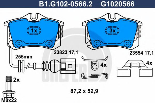 Set placute frana,frana disc SEAT CORDOBA (6L2) (2002 - 2009) GALFER B1.G102-0566.2 piesa NOUA