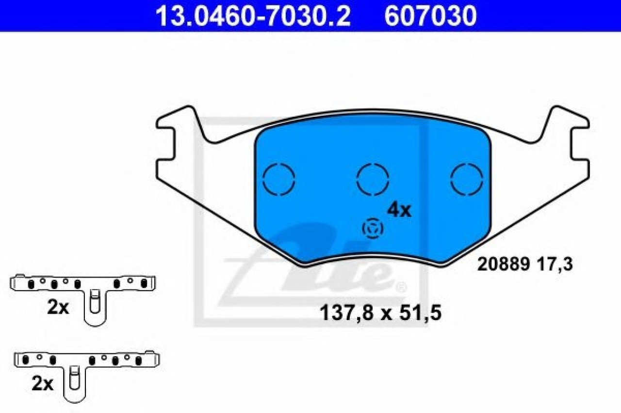 Set placute frana,frana disc SEAT CORDOBA Vario (6K5) (1996 - 1999) ATE 13.0460-7030.2 piesa NOUA