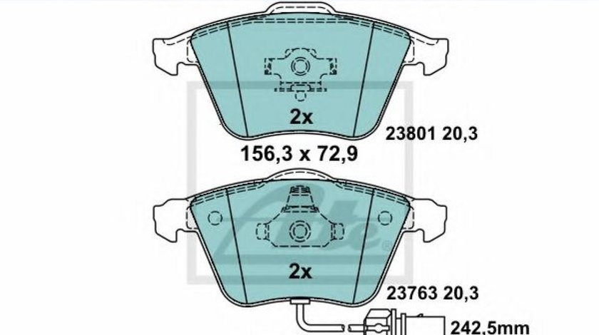 Set placute frana,frana disc SEAT EXEO ST (3R5) (2009 - 2016) ATE 13.0470-7201.2 piesa NOUA