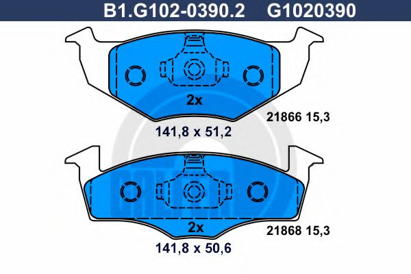 Set placute frana,frana disc SEAT IBIZA II (6K1) (1993 - 1999) GALFER B1.G102-0390.2 piesa NOUA