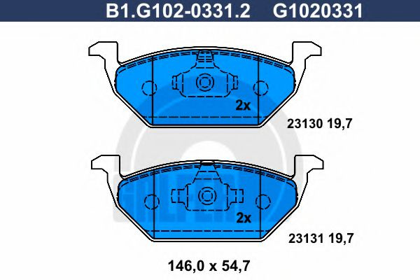 Set placute frana,frana disc SEAT IBIZA IV (6L1) (2002 - 2009) GALFER B1.G102-0331.2 piesa NOUA